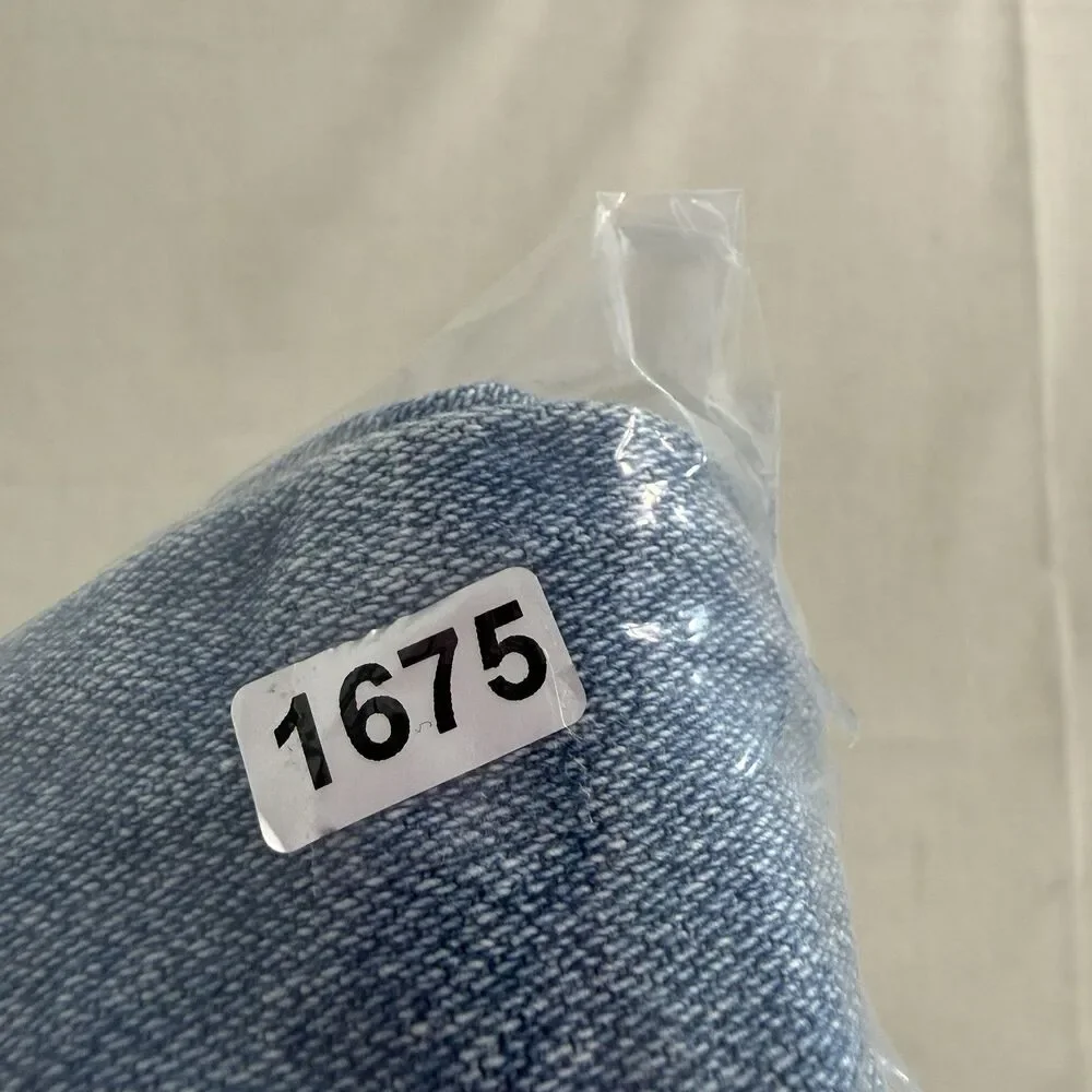 Free People Blue Distressed Denim Trucker Jacket Washed size Small Women